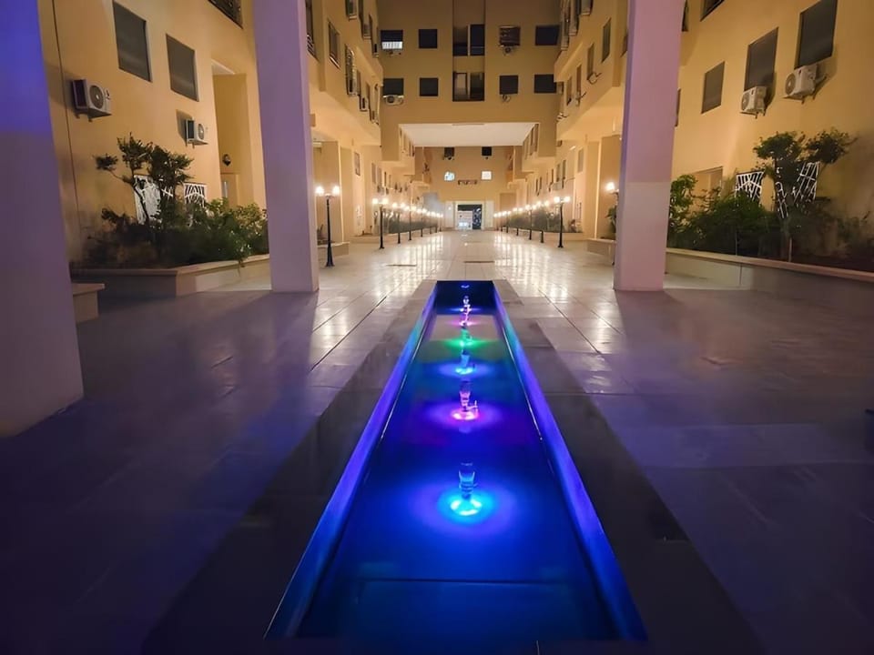 Night, Pool view, Swimming pool