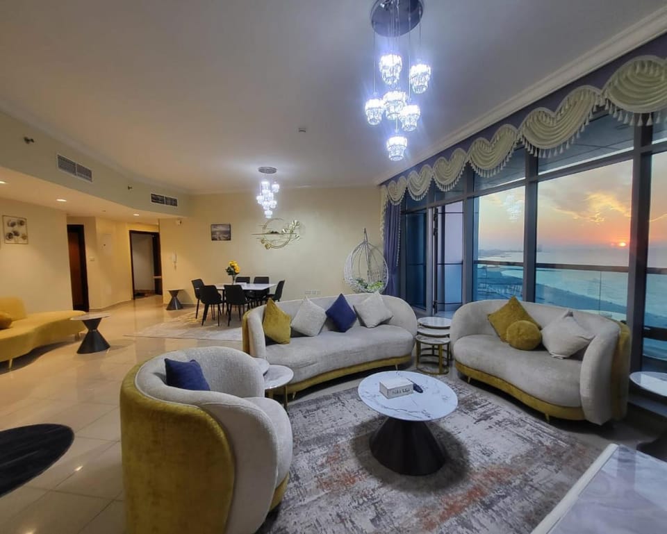 Living room, Seating area, Sea view