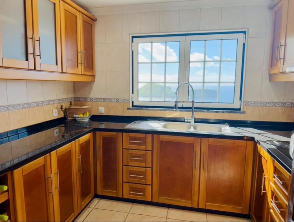 Kitchen or kitchenette, Sea view, microwave, oven, stove, kitchen