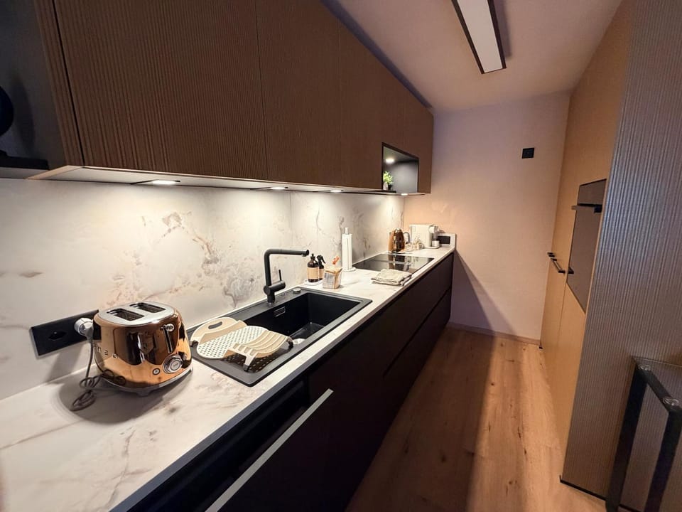 Kitchen or kitchenette, minibar, toaster