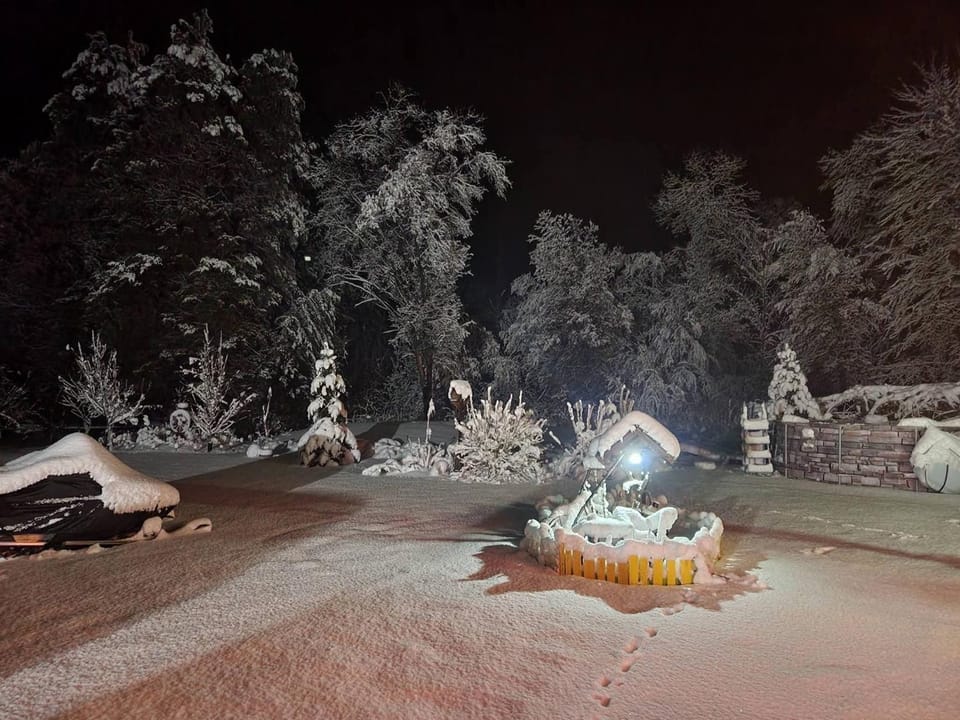 Night, Natural landscape, Winter