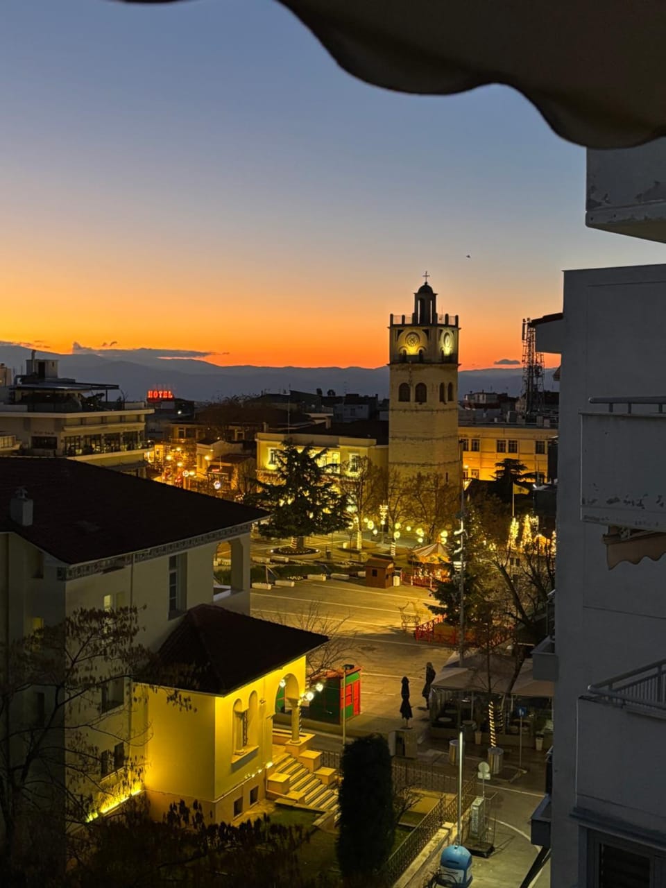 Bird's eye view, Sunset