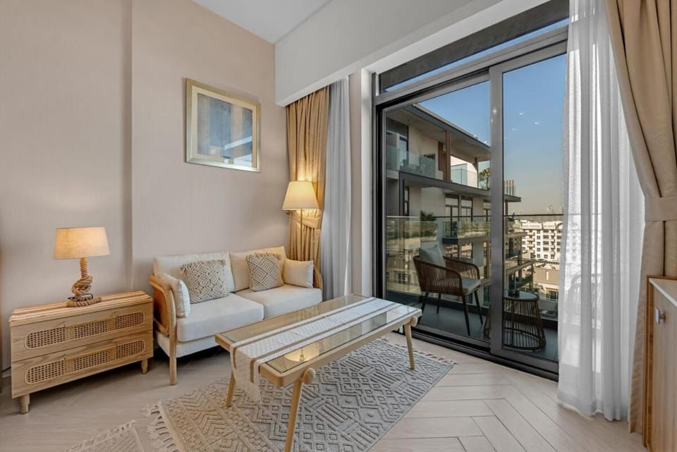Waves - Boho Style Chic Studio With Balcony in JVC Apartment in Dubai