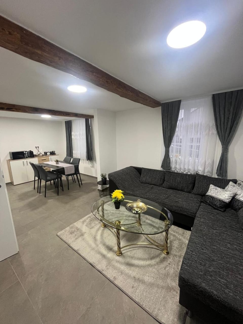 Living room, Seating area, Dining area