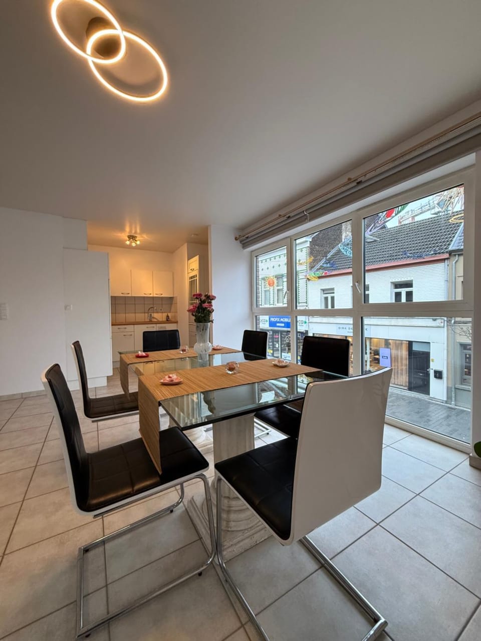 Kitchen or kitchenette, Living room, Dining area