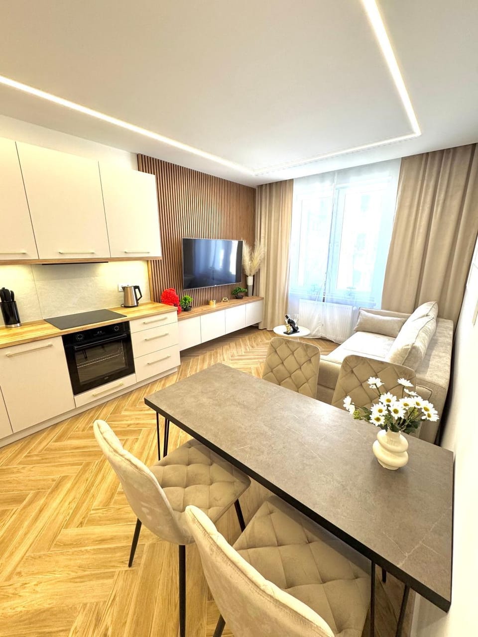 TV and multimedia, Kitchen or kitchenette, Living room, Dining area