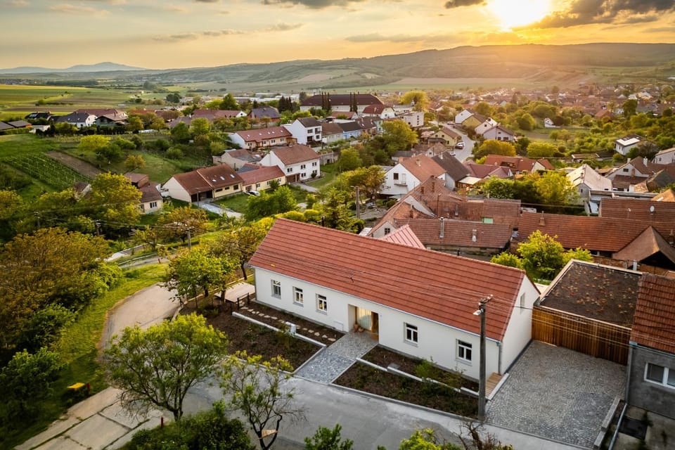 Property building, Facade/entrance, City view, Sunset