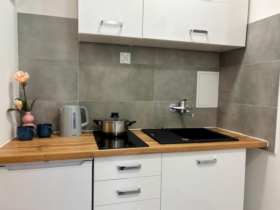 Kitchen or kitchenette, stove, kitchen