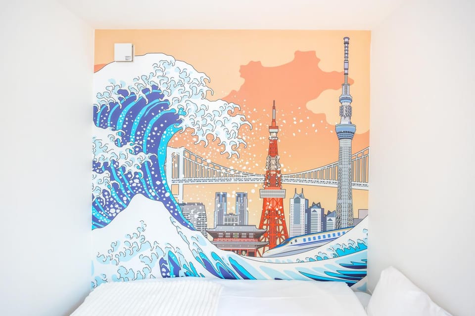 Skywind Heaven Family Friendly Ukiyoe Villa with Skytree Rooftop View 6 Min to Skytree Baby Crib Stroller Free Parking Villa in Japan