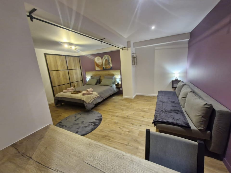 Bed, Living room, Photo of the whole room, Seating area, Bedroom