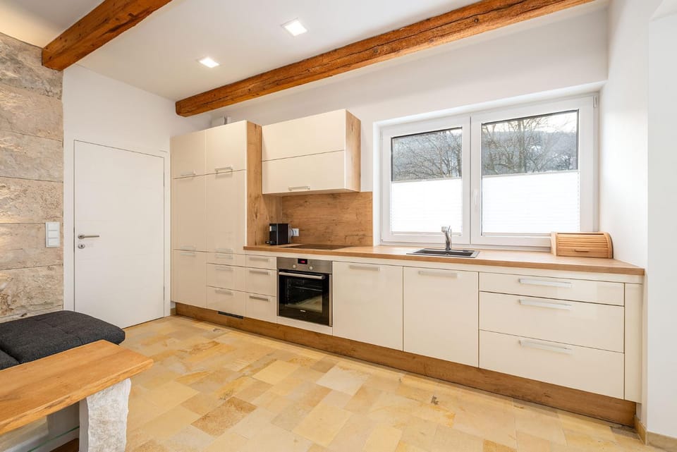 Kitchen or kitchenette, oven, stove