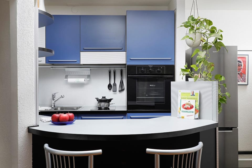 Kitchen or kitchenette, oven, stove, toaster