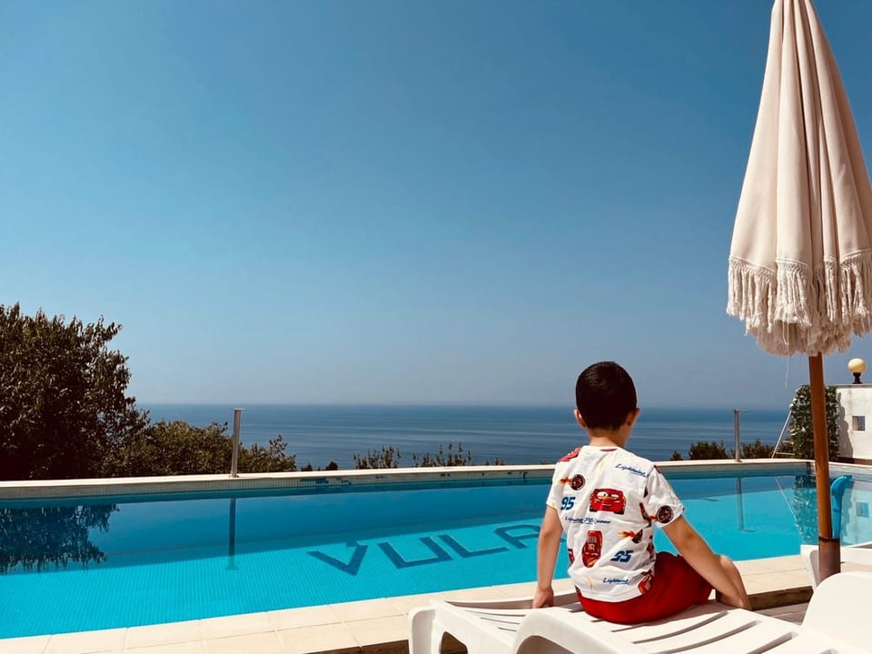 Natural landscape, Balcony/Terrace, Pool view, Sea view, sunbed