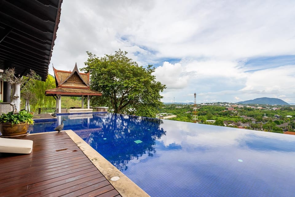 Nearby landmark, Day, Natural landscape, Mountain view, Pool view, Swimming pool, sunbed