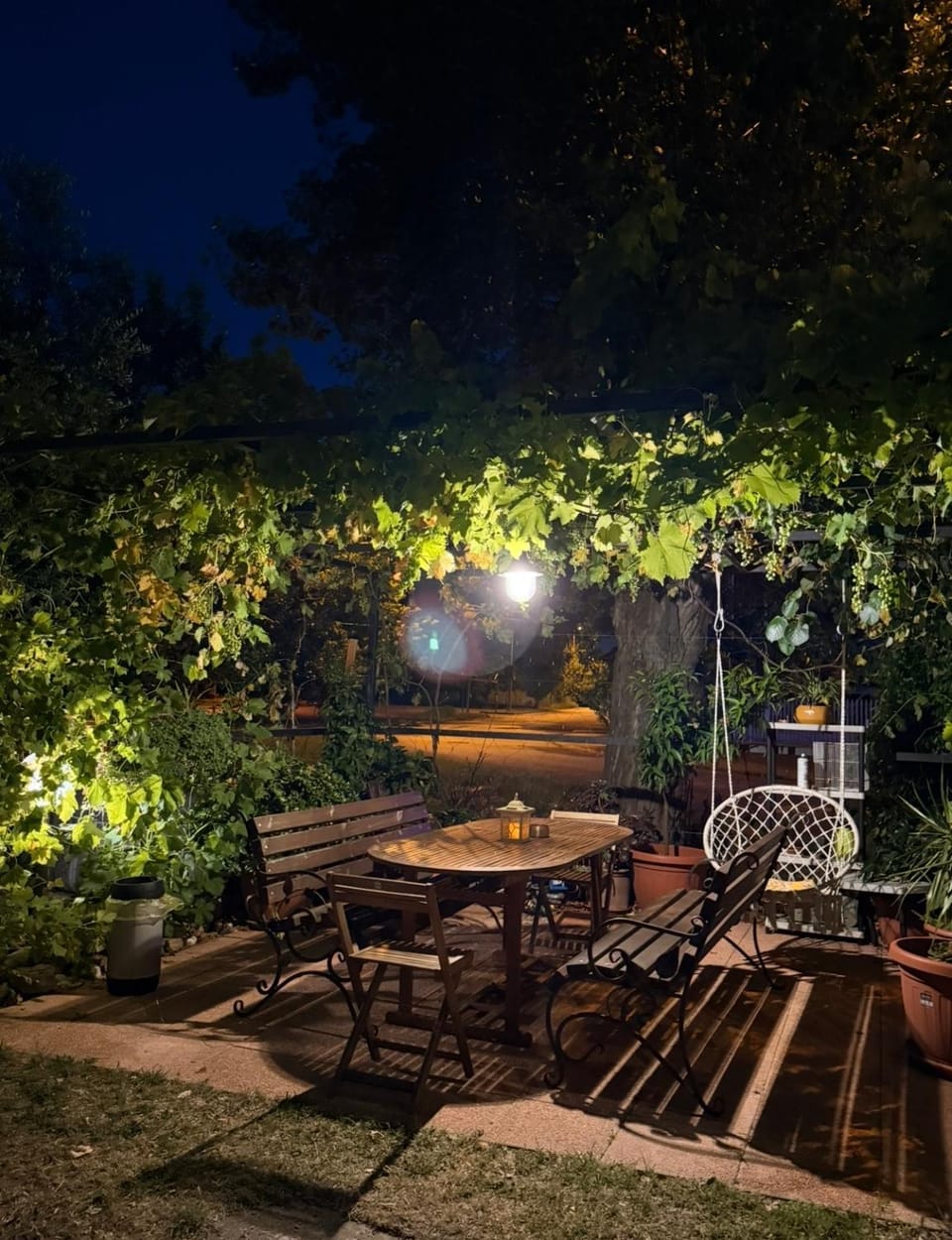 Patio, Night, Garden, Evening entertainment, Garden view