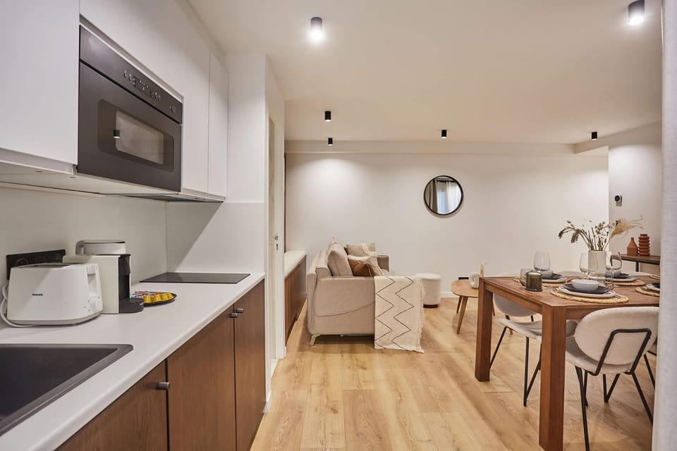 Kitchen or kitchenette, Living room, Dining area