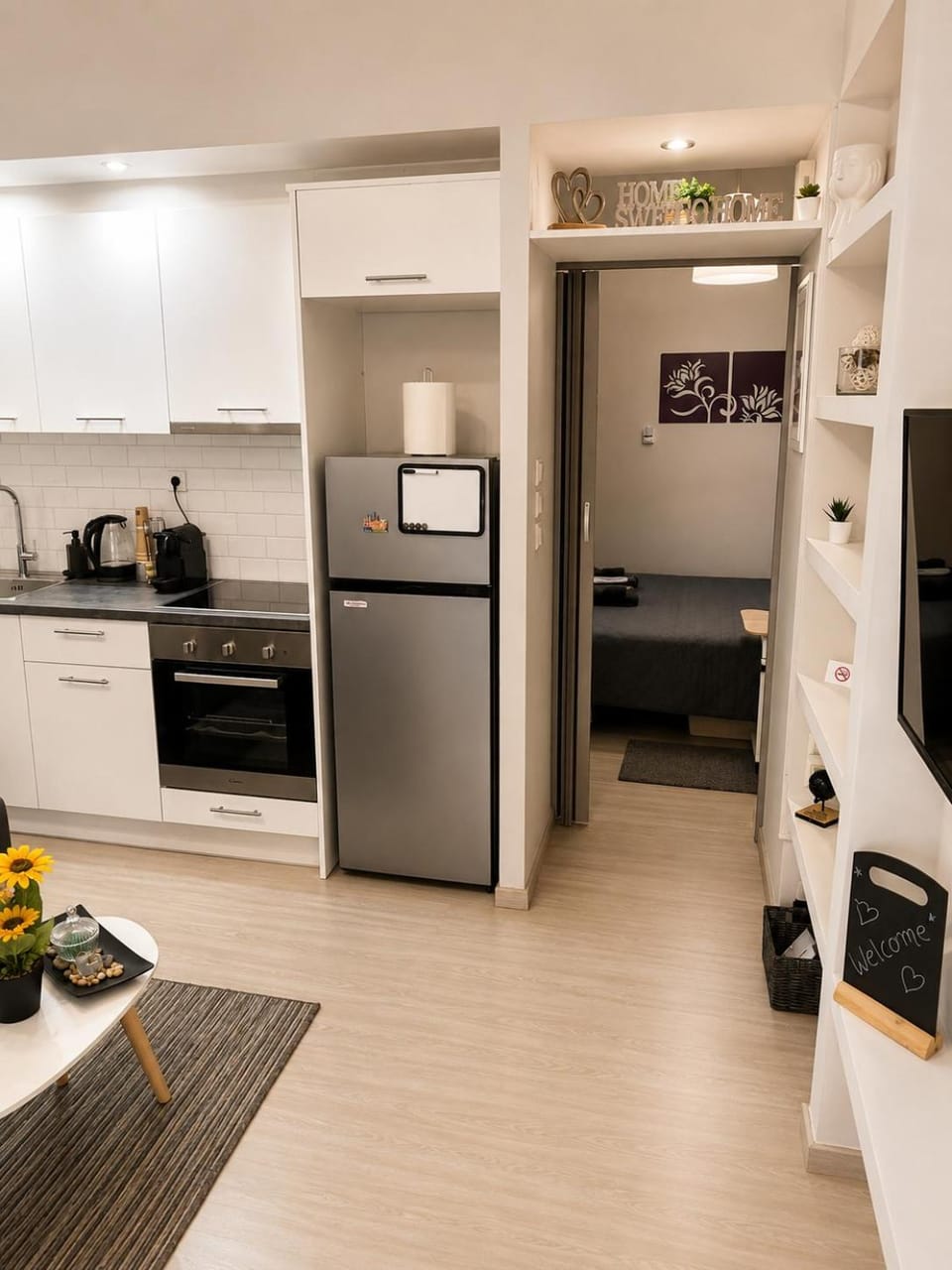 Kitchen or kitchenette, oven, stove