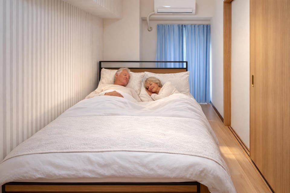 Bed, People, Bedroom, air conditioner