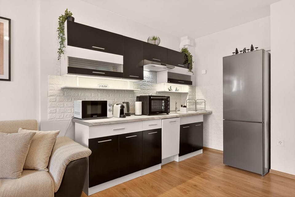 Kitchen or kitchenette, dishwasher, oven