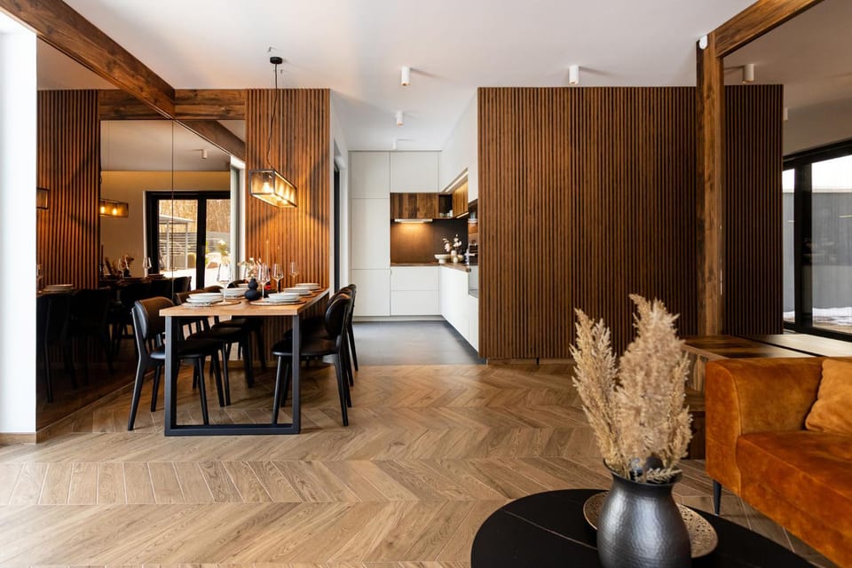 Kitchen or kitchenette, Living room, Dining area