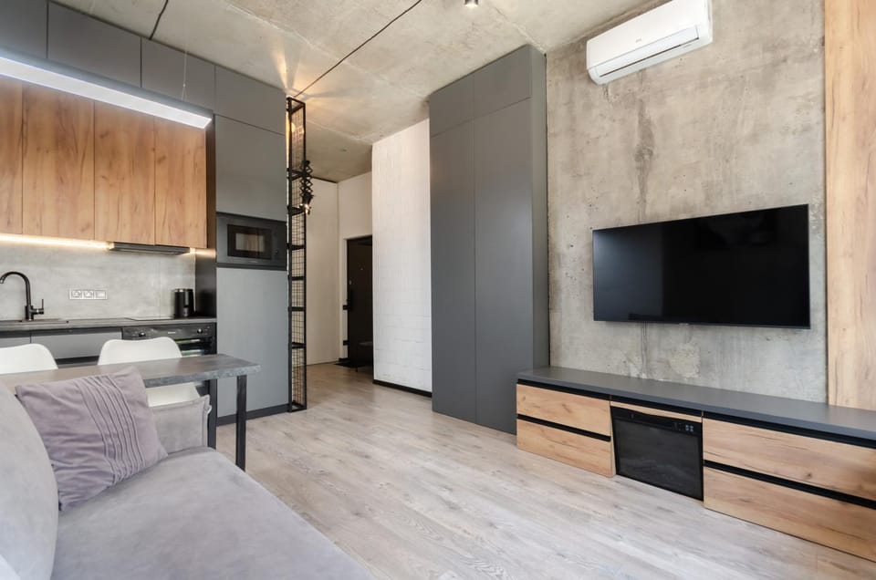 TV and multimedia, Living room, Seating area, fireplace, air conditioner