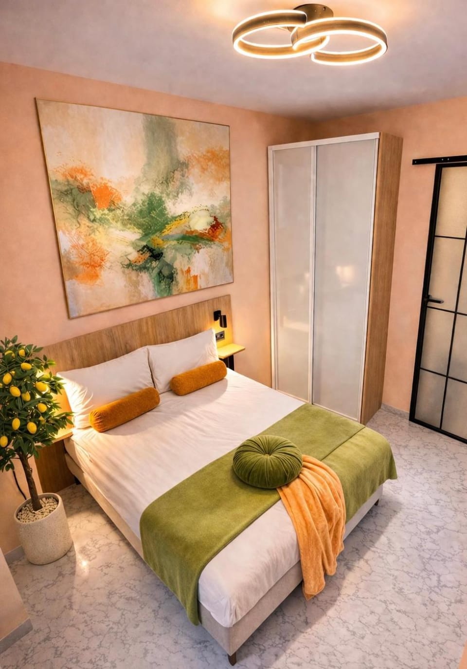 Bed, Photo of the whole room, Bedroom, wardrobe