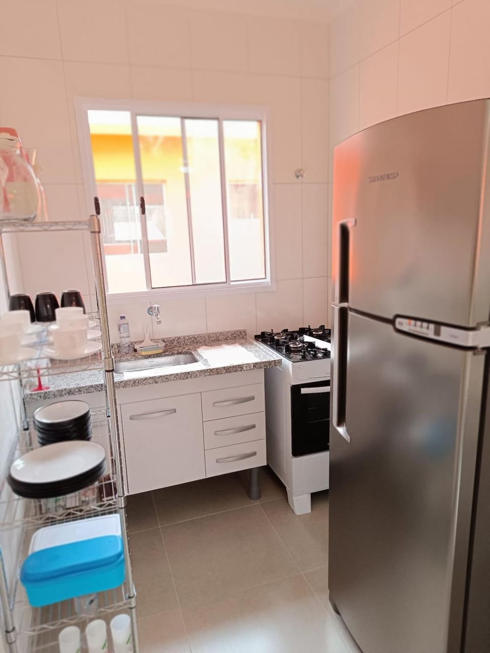 Kitchen or kitchenette, oven, stove