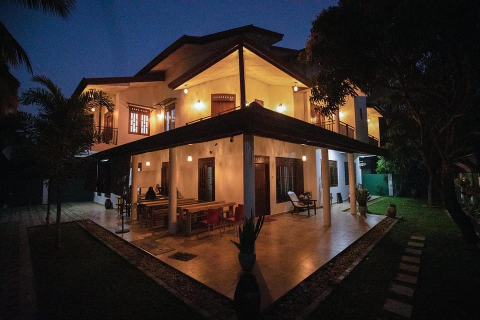 Property building, Patio, Night, Garden, View (from property/room), Balcony/Terrace, Garden view