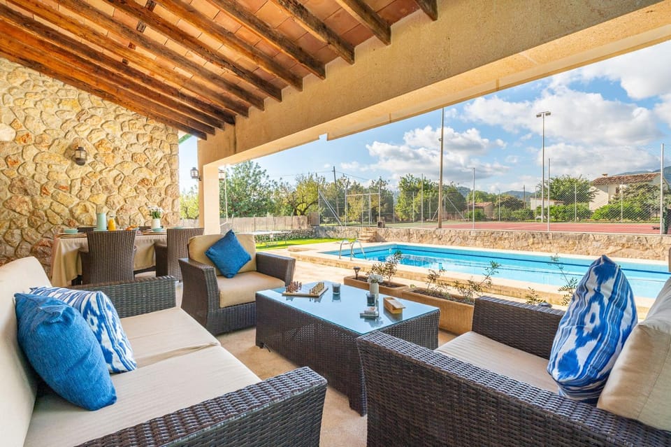 Property building, Living room, Swimming pool