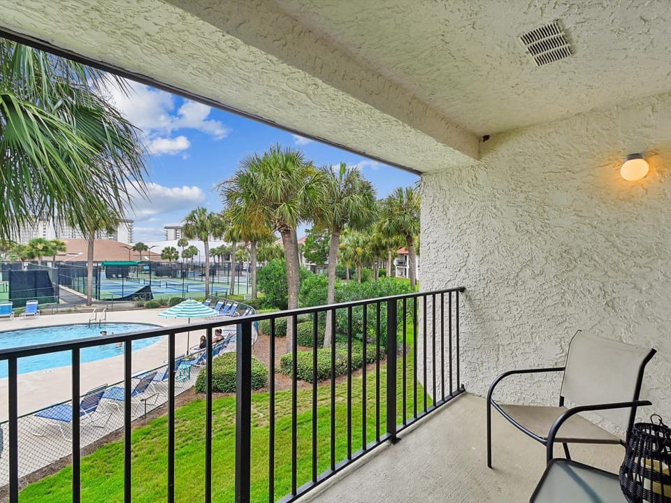 Balcony/Terrace, Seating area, Pool view, Swimming pool