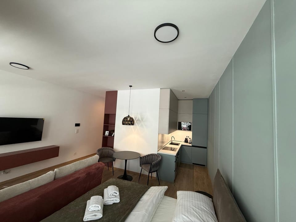 Living room, kitchen
