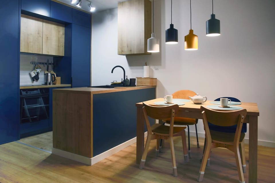 Kitchen or kitchenette, stove, kitchen