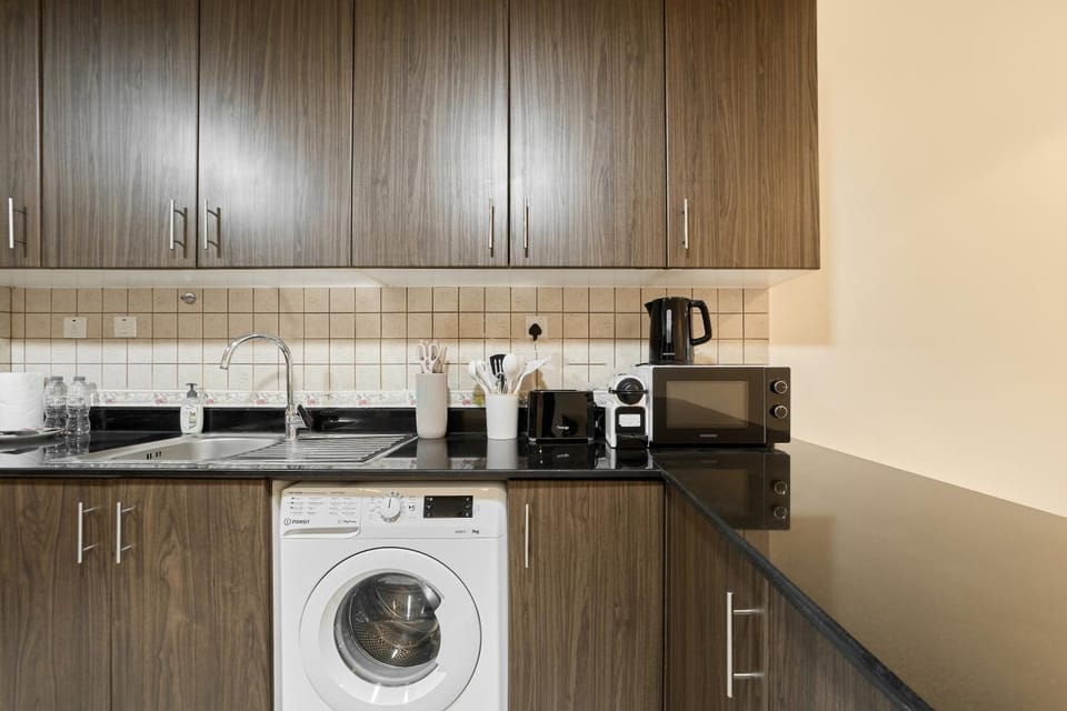 Coffee/tea facilities, Kitchen or kitchenette, washing machine