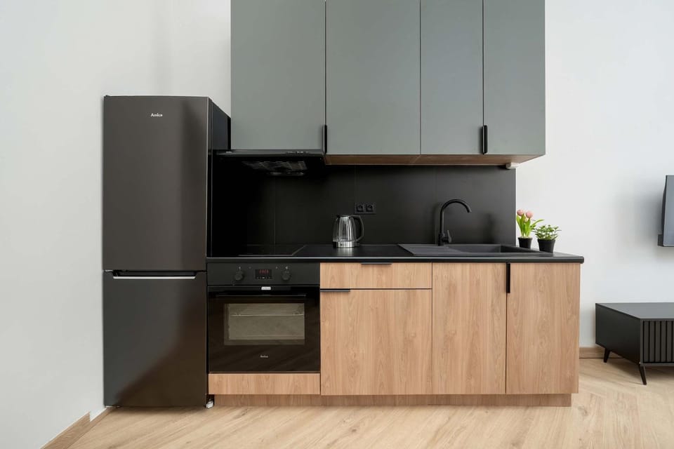 Coffee/tea facilities, Kitchen or kitchenette, stove