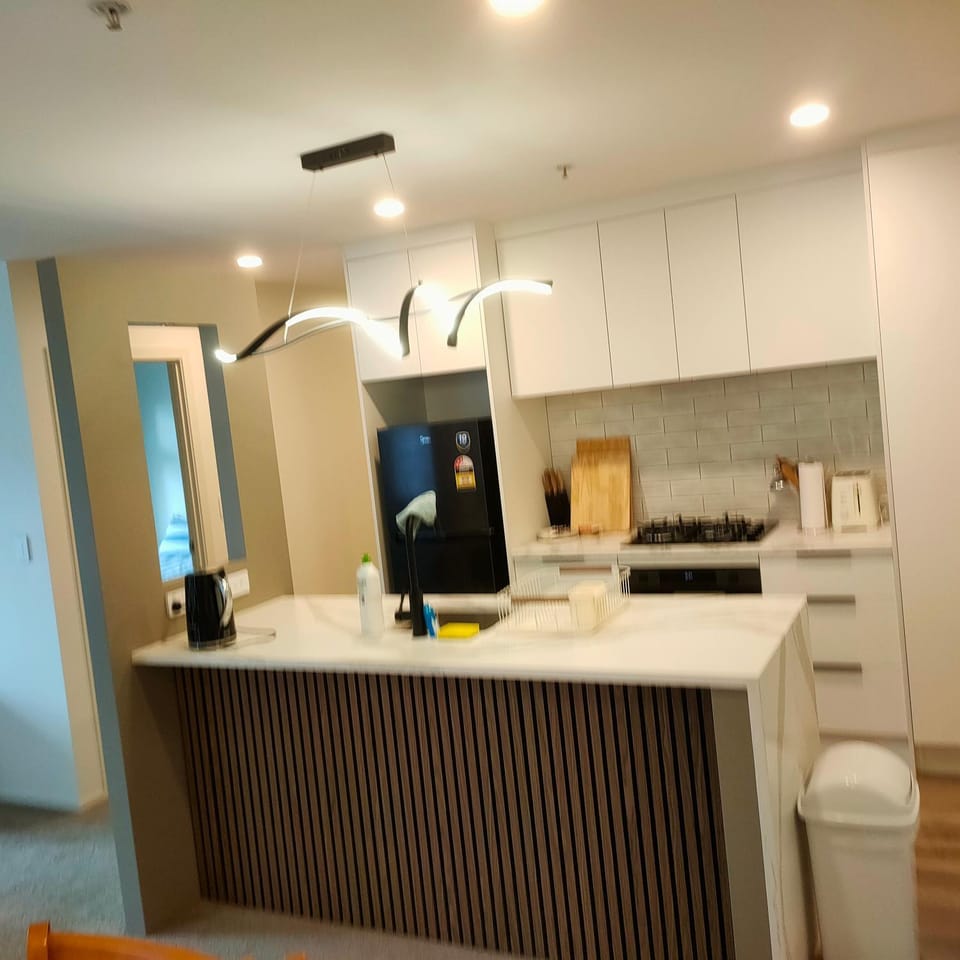 Kitchen or kitchenette, oven, stove, toaster