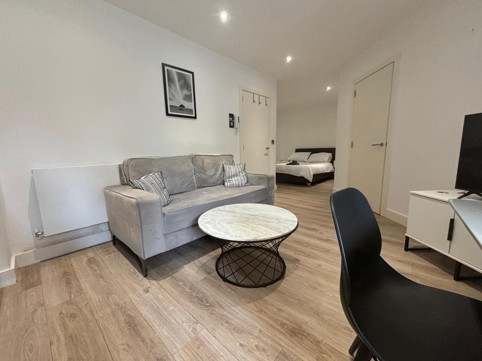 Bed, TV and multimedia, Living room, Seating area