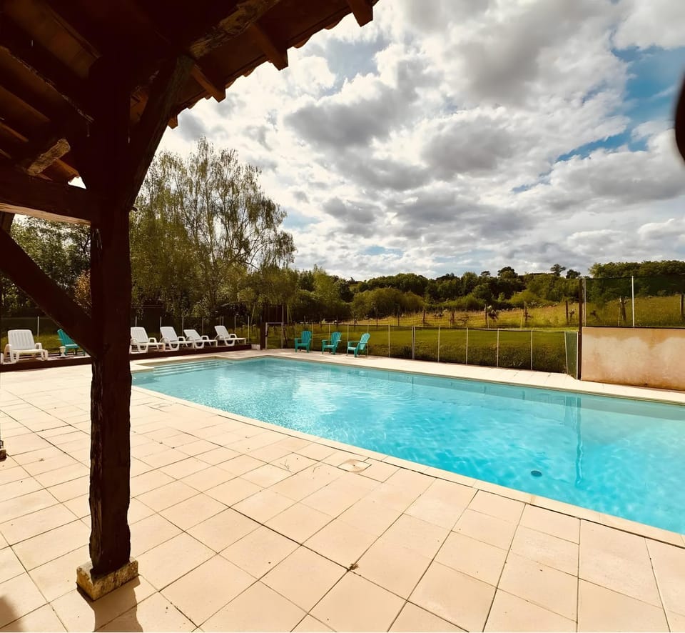 Property building, Living room, Swimming pool
