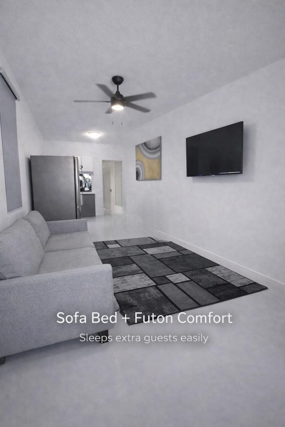 Bed, TV and multimedia, Living room