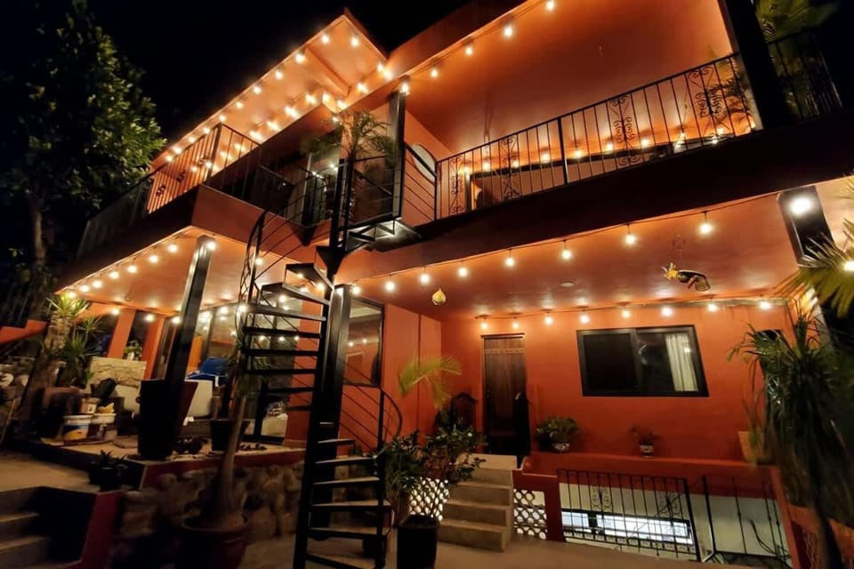 Property building, Patio, Night, Balcony/Terrace