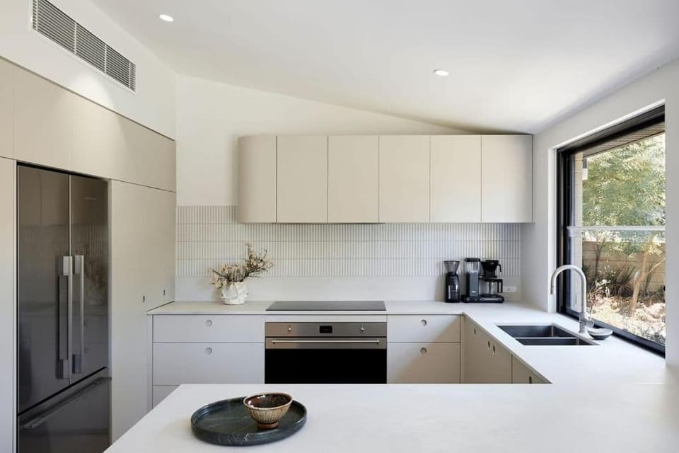 Kitchen or kitchenette, oven, stove
