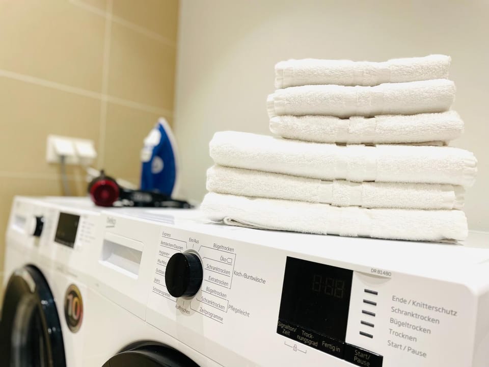 towels, washing machine, dryer