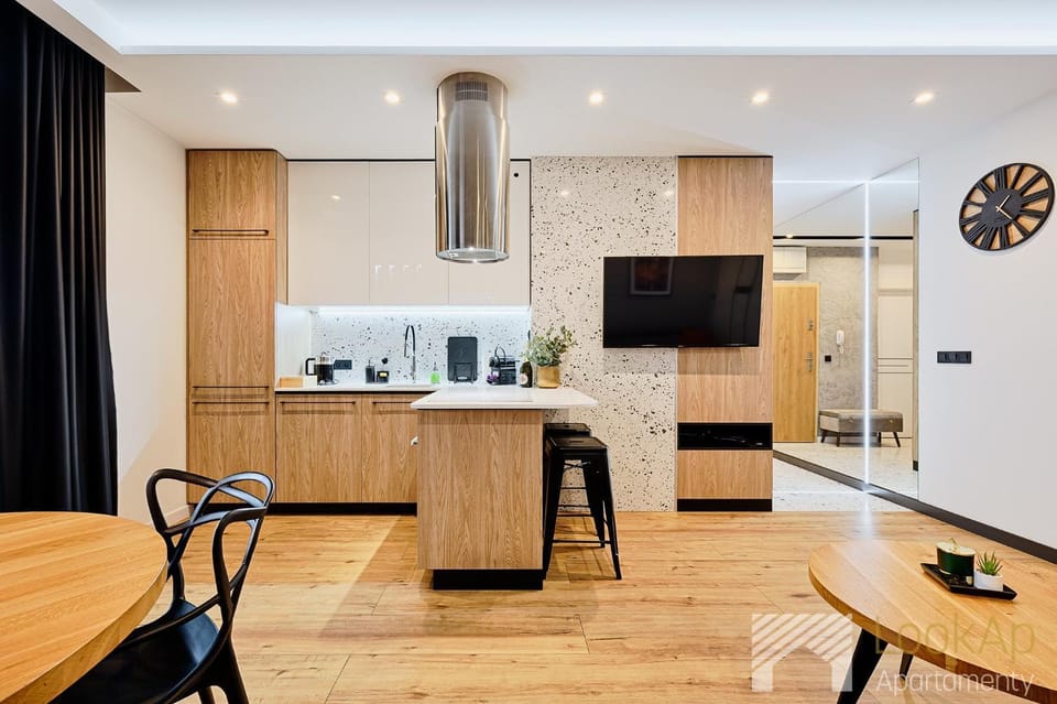 Kitchen or kitchenette, oven, stove