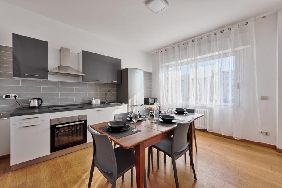 Dining area, dishwasher, oven, stove