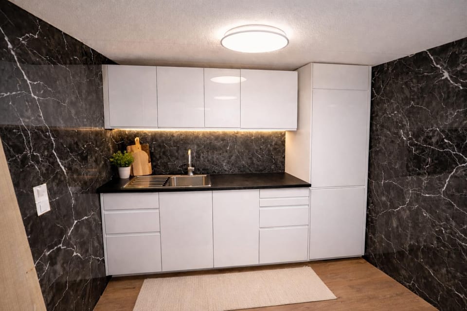 Kitchen or kitchenette, storage