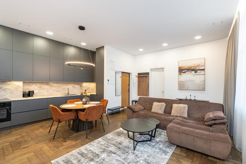 Kitchen or kitchenette, Living room, Dining area