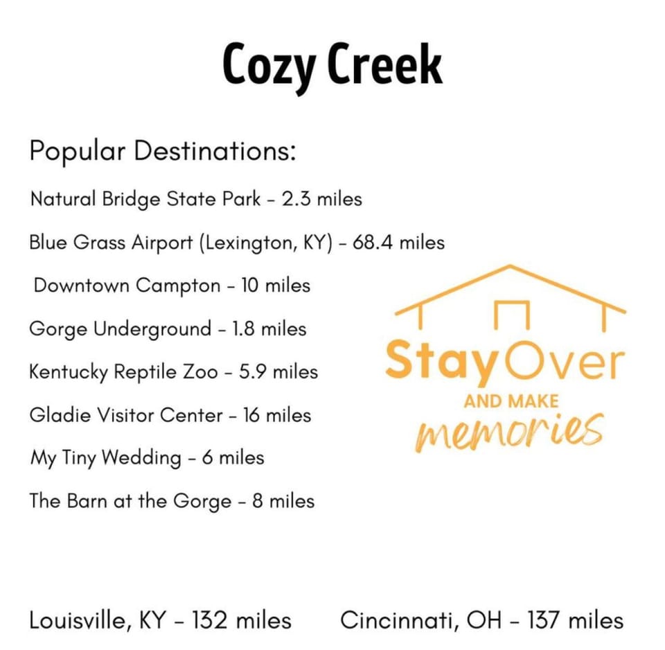 Cozy Creek - Minimalist, Outhouse, Firepit, Creekside, Private House in Kentucky