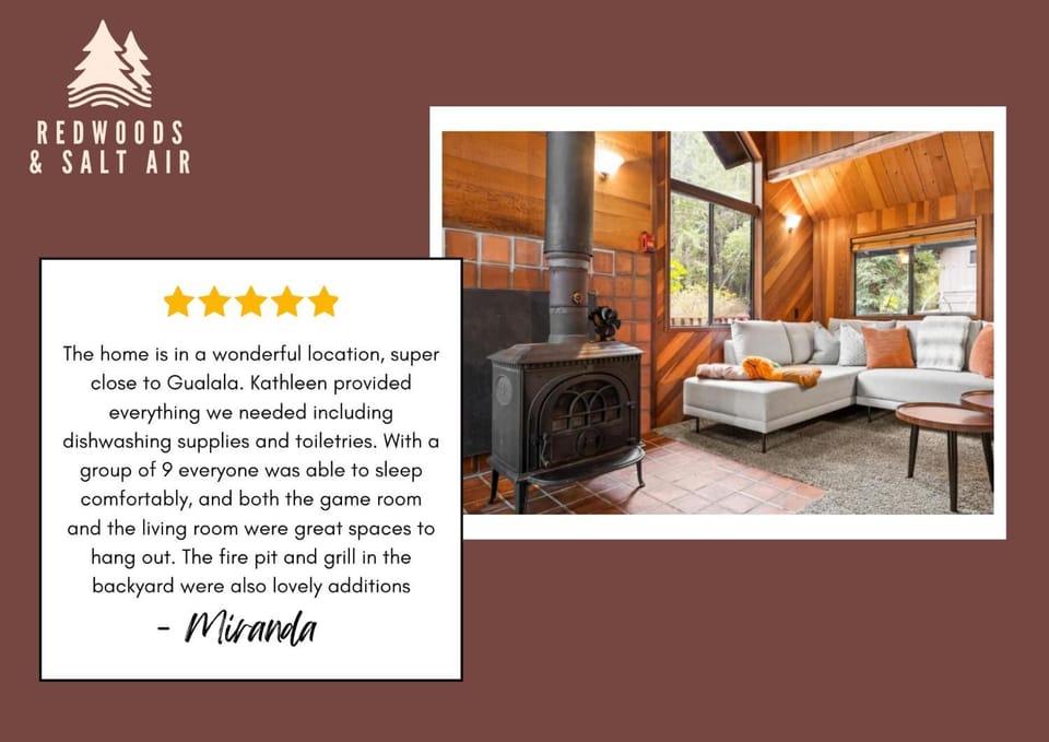 Redwood Retreat in Gualala House in Gualala
