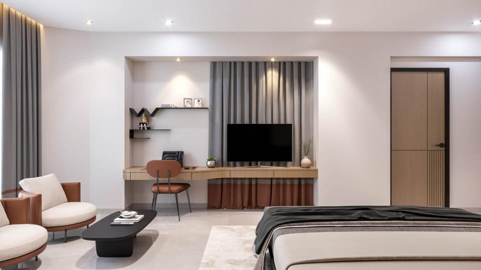 Bed, TV and multimedia, Bedroom