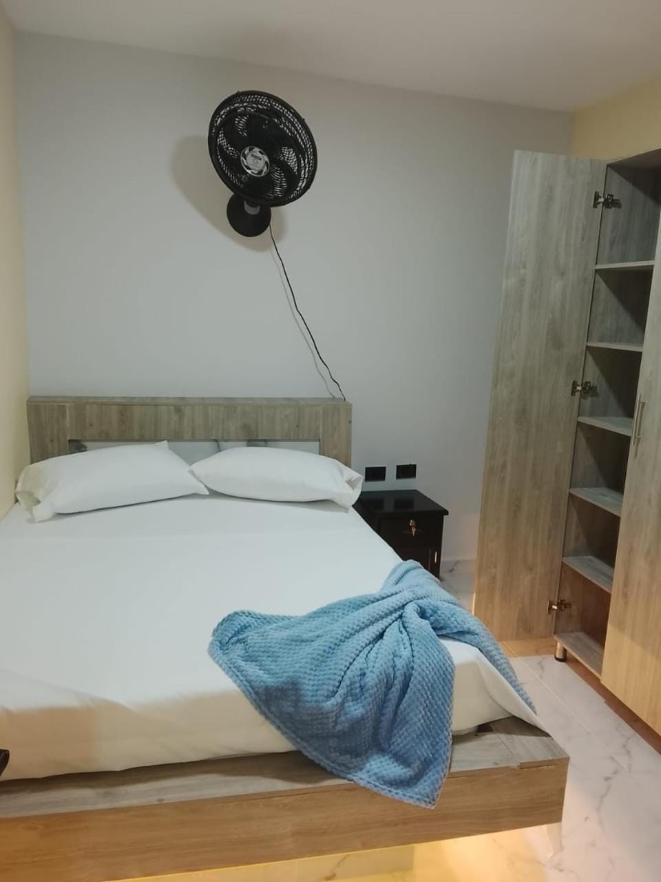Bed, Bedroom, towels, wardrobe