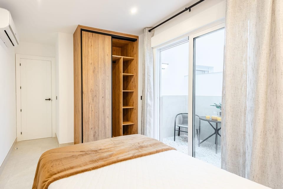 Bedroom, Inner courtyard view, wardrobe
